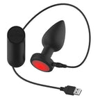 Passion Play USB Rechargeable Vibrating Butt Plug With LED Base & Wireless Remote Black Passion Play