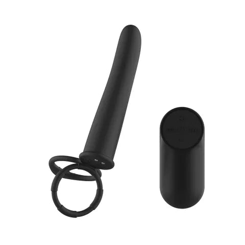 Passion Play USB Rechargeable Vibrating Double Penetrator Cock Ring With Remote Black Passion Play Main image