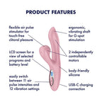 Satisfyer Pro Plus G Spot USB C Rechargeable Rabbit Vibrator With Touch Free Clitoral Stimulator Rose Pink Satisfyer