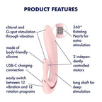 Satisfyer Pearl Bunny 3 USB C Rechargeable Rabbit Vibrator Pink Satisfyer