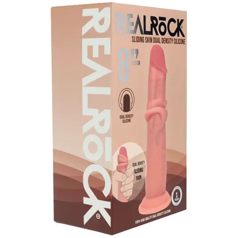 Shots Toys REALROCK Dual Density Sliding Skin Silicone Dildo 8 Inch Shots Toys