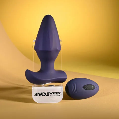 Evolved Starburst USB Rechargeable Vibrating Butt Plug With Wireless Remote Purple Evolved