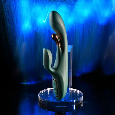 Evolved Golden Goddess USB Rechargeable Rabbit Vibrator With G Spot Flicker Green Evolved