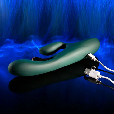 Evolved Golden Goddess USB Rechargeable Rabbit Vibrator With G Spot Flicker Green Evolved