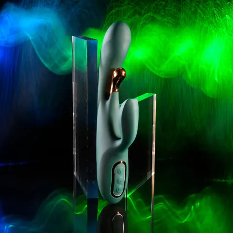 Evolved Golden Goddess USB Rechargeable Rabbit Vibrator With G Spot Flicker Green Evolved Main image