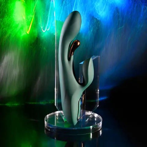 Evolved Golden Goddess USB Rechargeable Rabbit Vibrator With G Spot Flicker Green Evolved