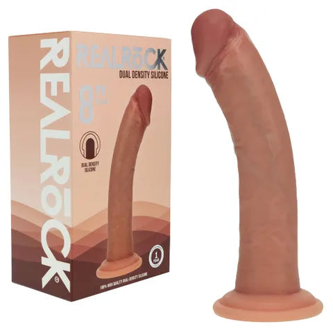 Shots Toys REALROCK Dual Density Silicone Curved Dildo 8 Inch Shots Toys