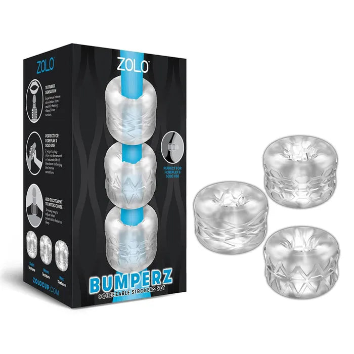 Zolo Bumperz Mini Blowjob Stroker Set Clear Zolo