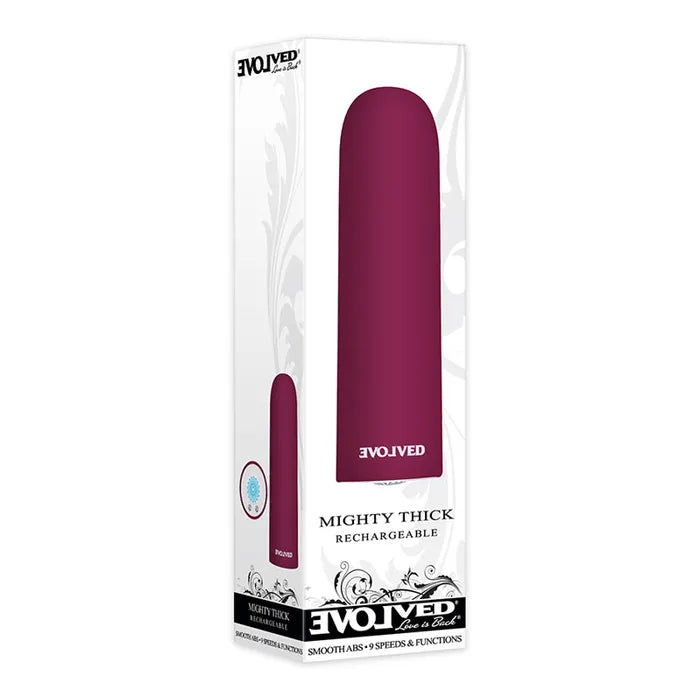 Evolved Mighty Thick USB Rechargeable Bullet Vibrator Burgundy Red Evolved