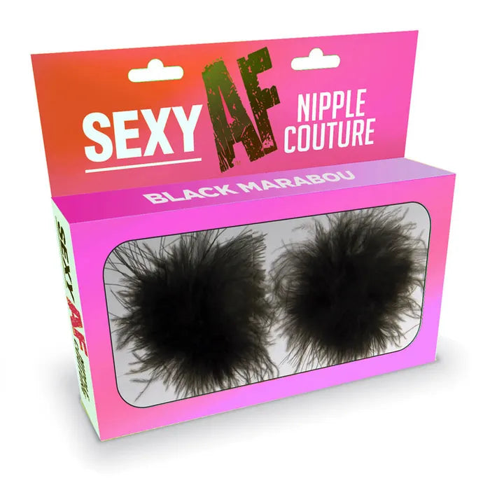 Little Genie Sexy AF Nipple Couture Marabou Reuseable Nipple Pasties Little Genie