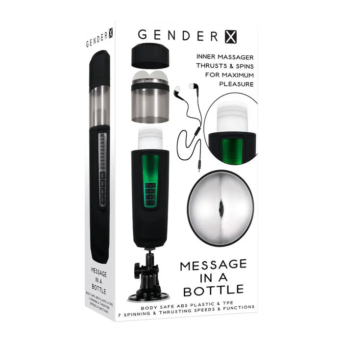 Gender X MESSAGE IN A BOTTLE USB Rechargeable Thrusting & Spinning Masturbator
