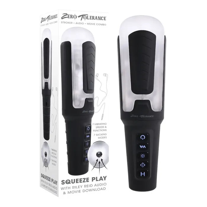 Zero Tolerance SQUEEZE PLAY WITH RILEY REID USB Rechargeable Sucking & Vibrating Masturbator