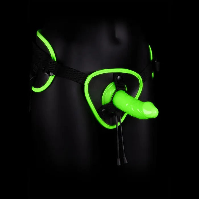 OUCH! Glow In The Dark Strap-on Harness - Glow in Dark 14.5 cm Strap-On Shots Toys