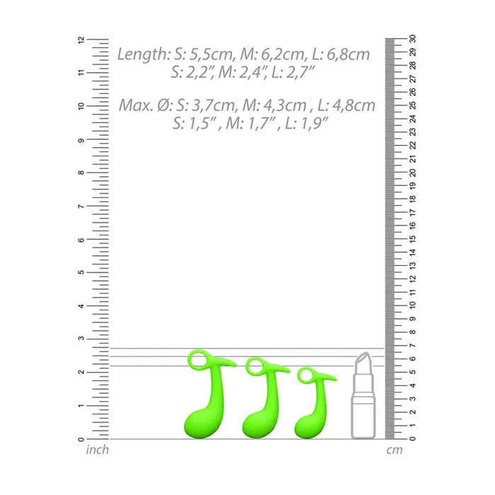 Shots Toys OUCH! Glow In The Dark Prostate Kit Set Of 3 Shots Toys