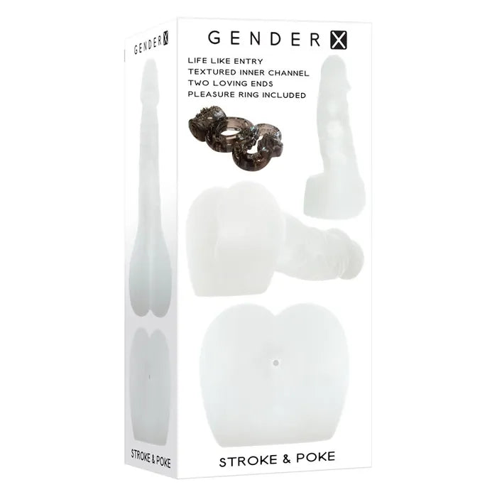 Gender X STROKE & POKE Stroker Dong 20cm Clear