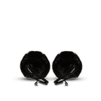 Blush Novelties Noir Pom Adjustable Furry Nipple Clamps Blush Novelties