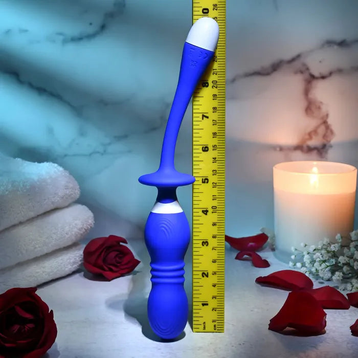 Gender X PLAY BALL USB Rechargeable Thrusting & Vibrating Orbs 25cm Blue Gender X