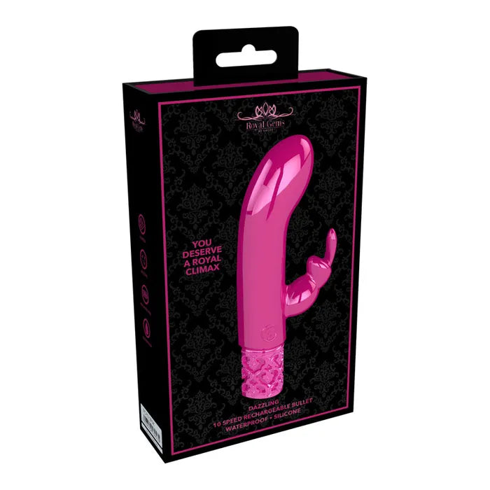Shots Toys ROYAL GEMS Dazzling Silicone Rechargeable Bullet Vibrator Pink Shots Toys