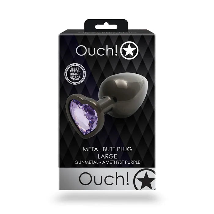Shots Toys OUCH! Heart Gem Butt Plug With Heart Gem Base Large 9.3cm Shots Toys