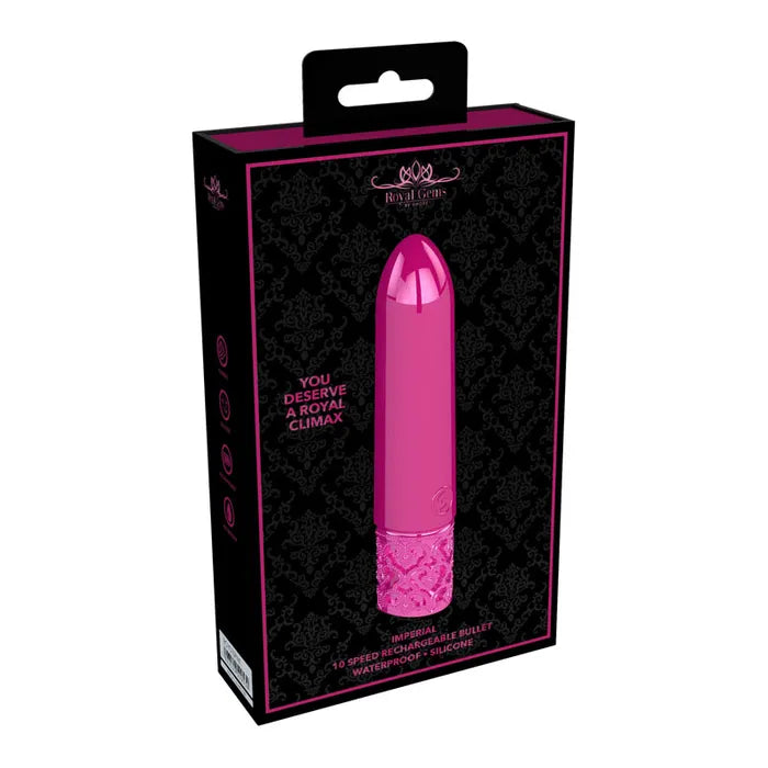 Shots Toys ROYAL GEMS Imperial Silicone Rechargeable Bullet Vibrator Pink Secondary image