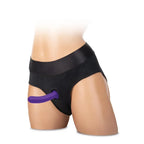 WhipSmart Slimline Rechargeable Vibrating Dildo 5 Inch Purple WhipSmart