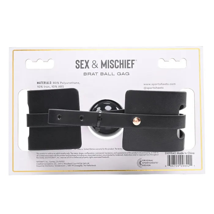 Sportsheets Sex & Mischief Brat Ball Gag Mouth Restraint Sportsheets