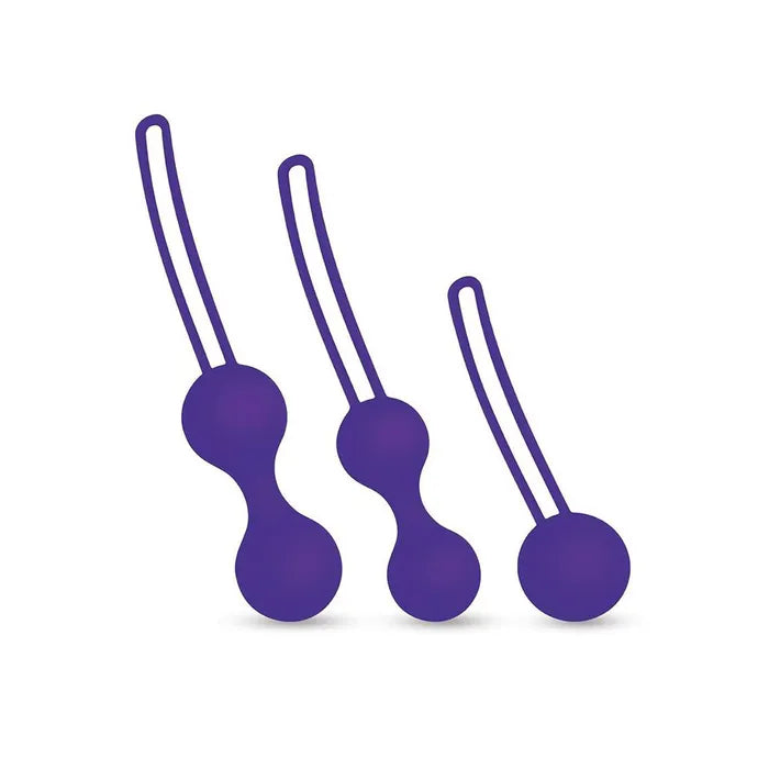 Bodywand Squeeze Kegel Training Weighted Kegel Ball Set 3 Piece Kit Purple Bodywand