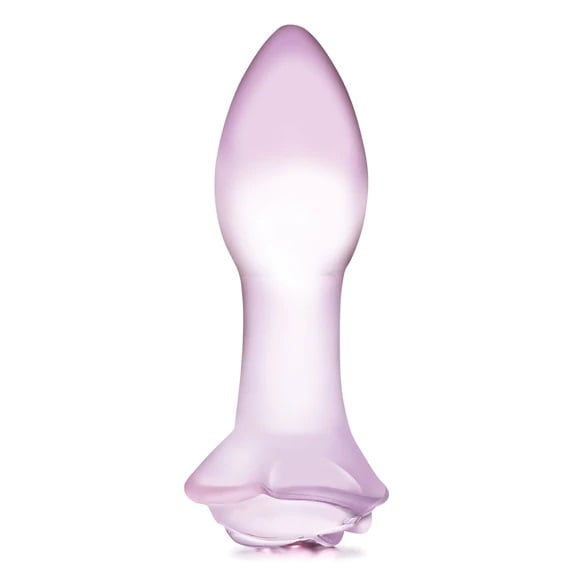 Glas Rosebud Glass Butt Plug 5 Inch