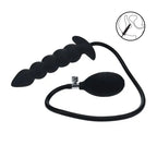 Shots Toys LEVELZ Beaded Inflatable Anal Plug Black Shots Toys