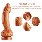 HiSmith Silicone Gold Monster Fantasy Dildo (KlicLok) 9.45 Inch HiSmith
