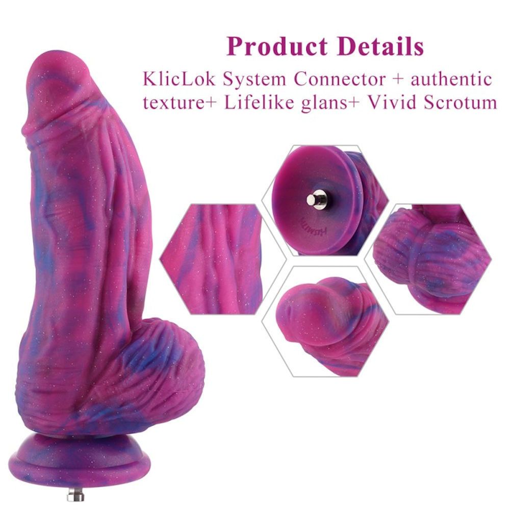 HiSmith Silicone Purple & Blue Monster Fantasy Dildo (KlicLok) 9.5 Inch HiSmith