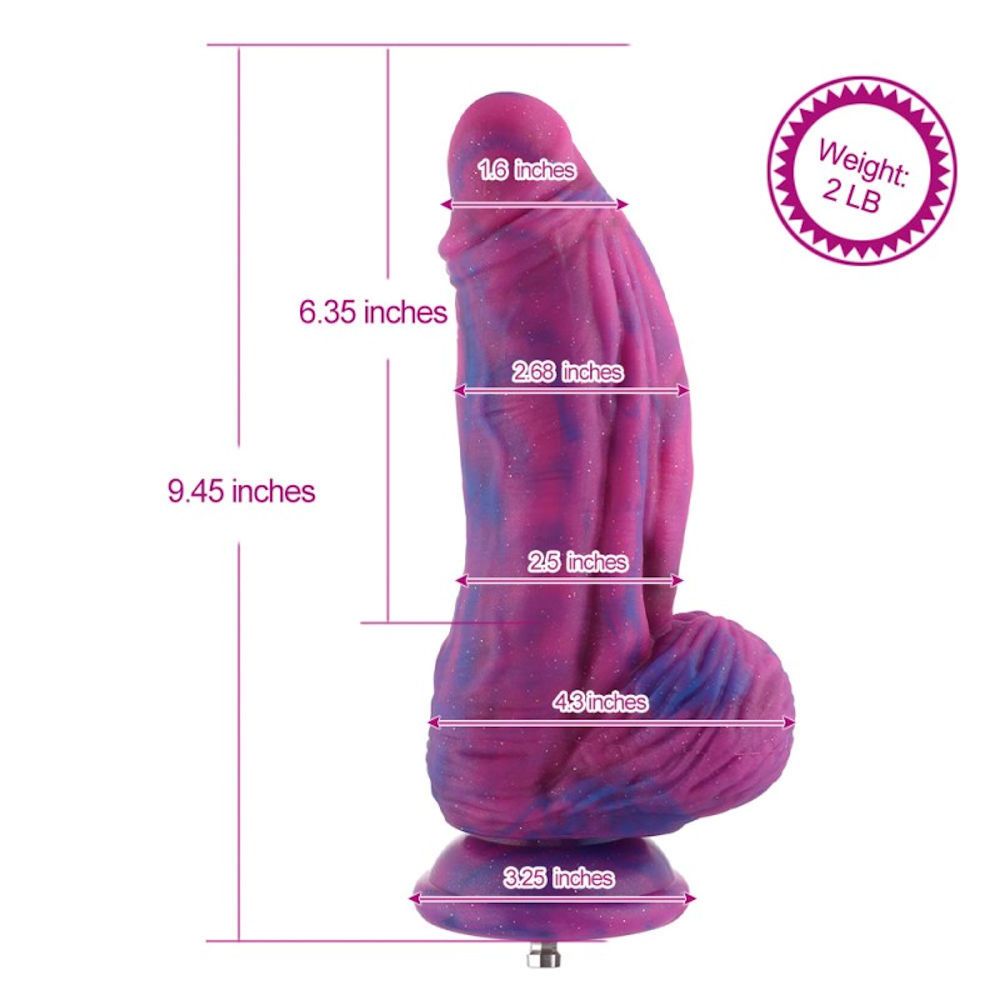 HiSmith Silicone Purple & Blue Monster Fantasy Dildo (KlicLok) 9.5 Inch HiSmith