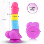 HiSmith Rainbow Silicone Fantasy Dildo 8.2 Inch HiSmith