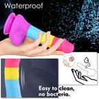 HiSmith Rainbow Silicone Fantasy Dildo 8.2 Inch HiSmith