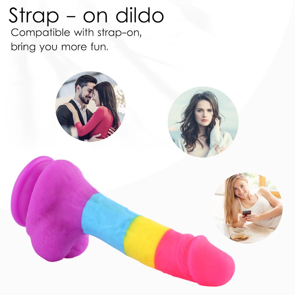 HiSmith Rainbow Silicone Fantasy Dildo 8.2 Inch HiSmith