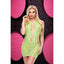 Lapdance Lace and Fishnet Halter Dress Neon Green