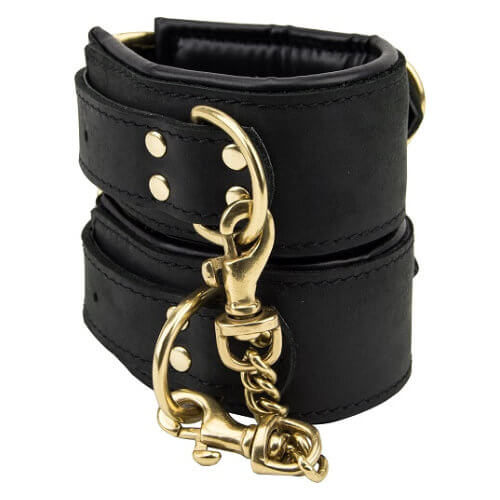 Bound Noir Nubuck Leather Slim Wrist Cuffs Bound