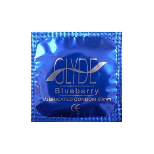 Glyde Ultra Blueberry Flavour Vegan Condoms 100 Bulk Pack Glyde Vegan Condoms