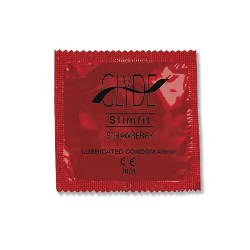Glyde Ultra Slimfit Strawberry Flavour Vegan Condoms 100 Bulk Pack Glyde Vegan Condoms