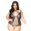 Leg Avenue Plus Size Net & Lace Crotchless Body Leg Avenue