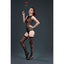 Moonlight Lingerie Patterned Black Mesh Body With Stockings One Size Moonlight Lingerie