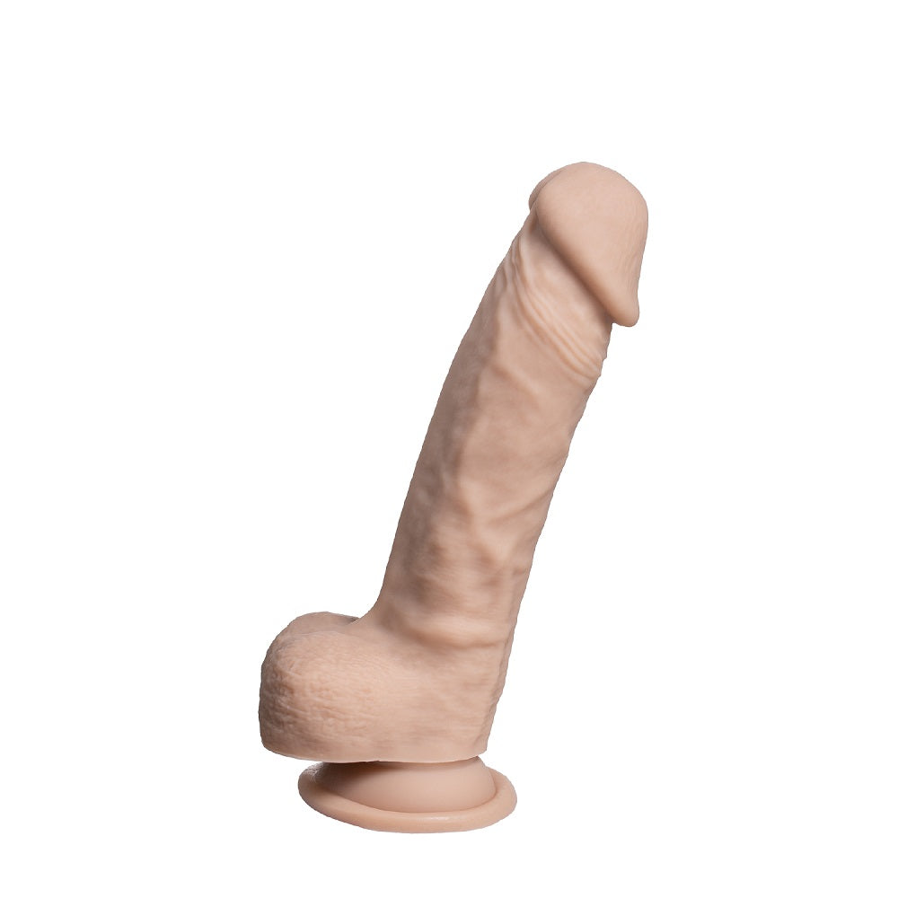SilexD 7 inch Real Skin Liquid Silicone Dildo With Suction Cup and Balls SilexD