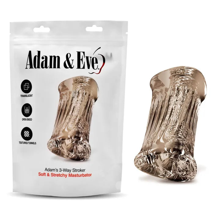 Adam & Eve Adam's 3 Way Stroker Triple Hole Stroker Clear Adam & Eve Main image