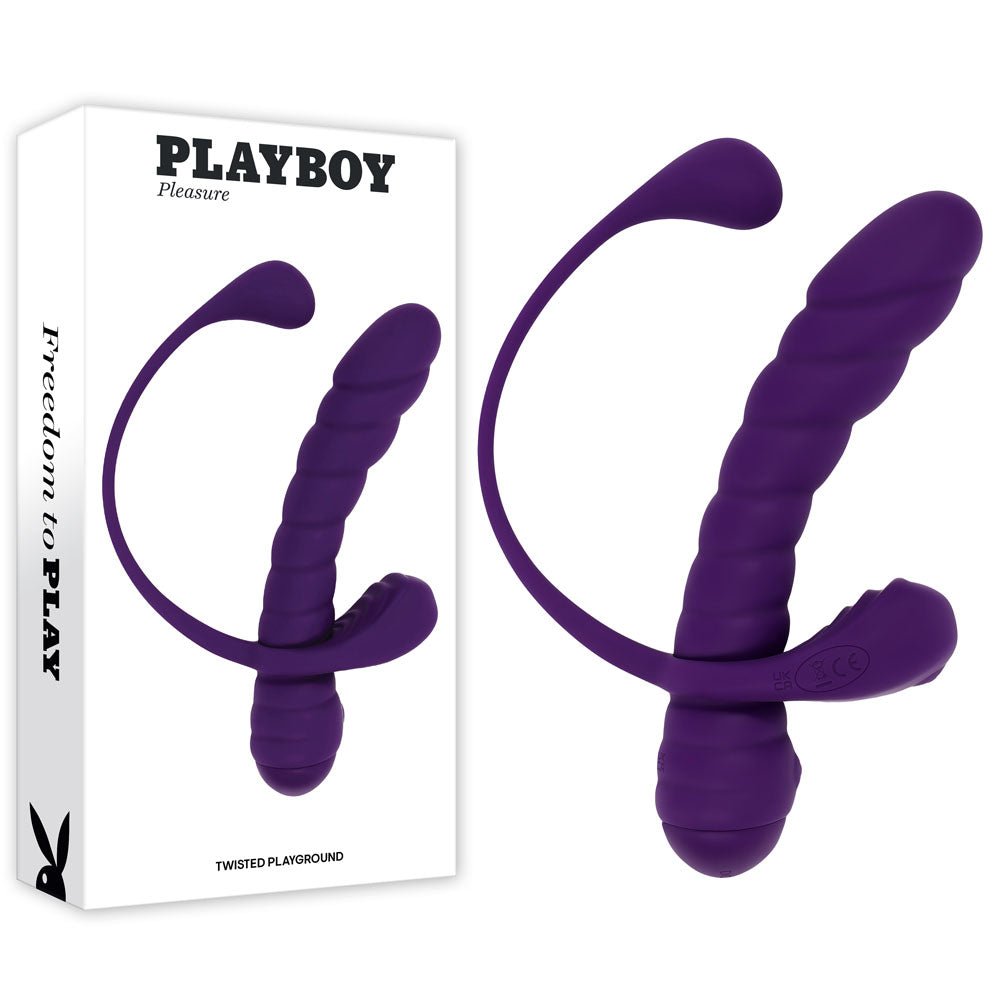 Playboy Pleasure TWISTED PLAYGROUND USB Rechargeable Vibrator & Cock Ring Kit - LOVVA