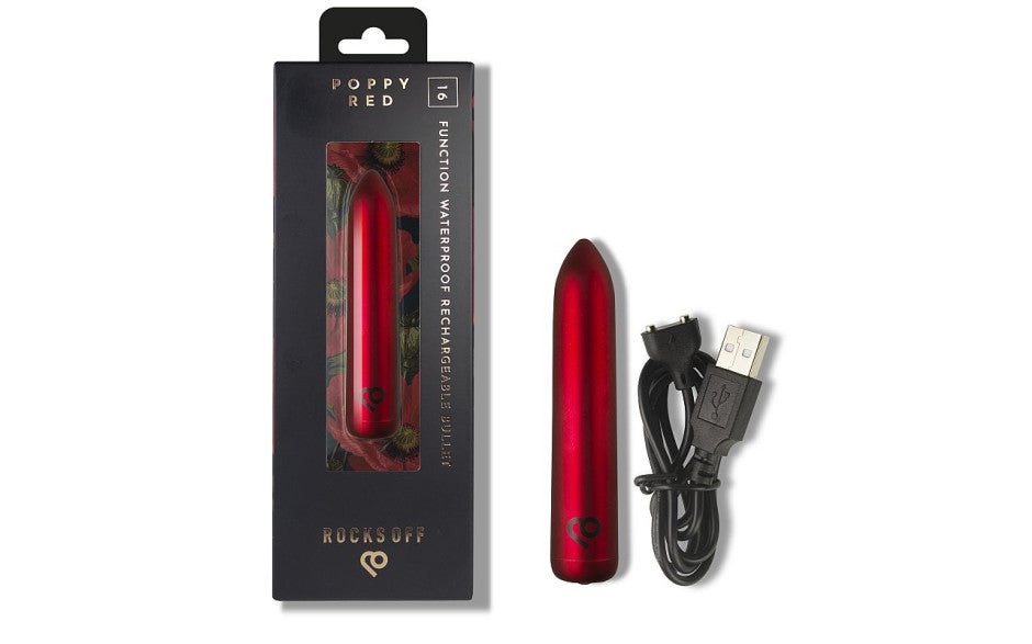 Rocks Off Poppy Red Rechargeable Bullet Vibrator