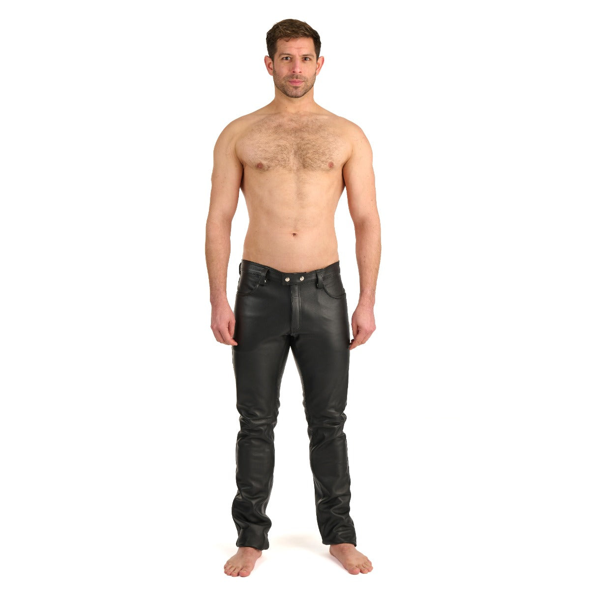 Prowler Red Leather Jeans Black