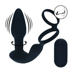 Shots Toys LEVELZ Dual Vibrating Prostate Stimulator With Cock Ring Black Shots Toys