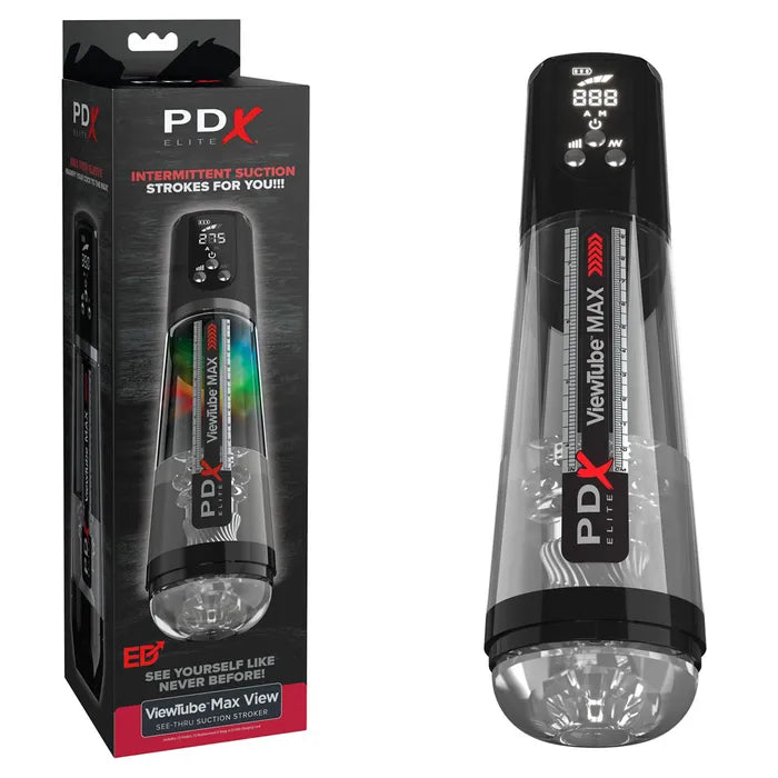 Pipedream PDX Elite ViewTube MAX View USB Rechargeable Suction Auto Stroker Clear