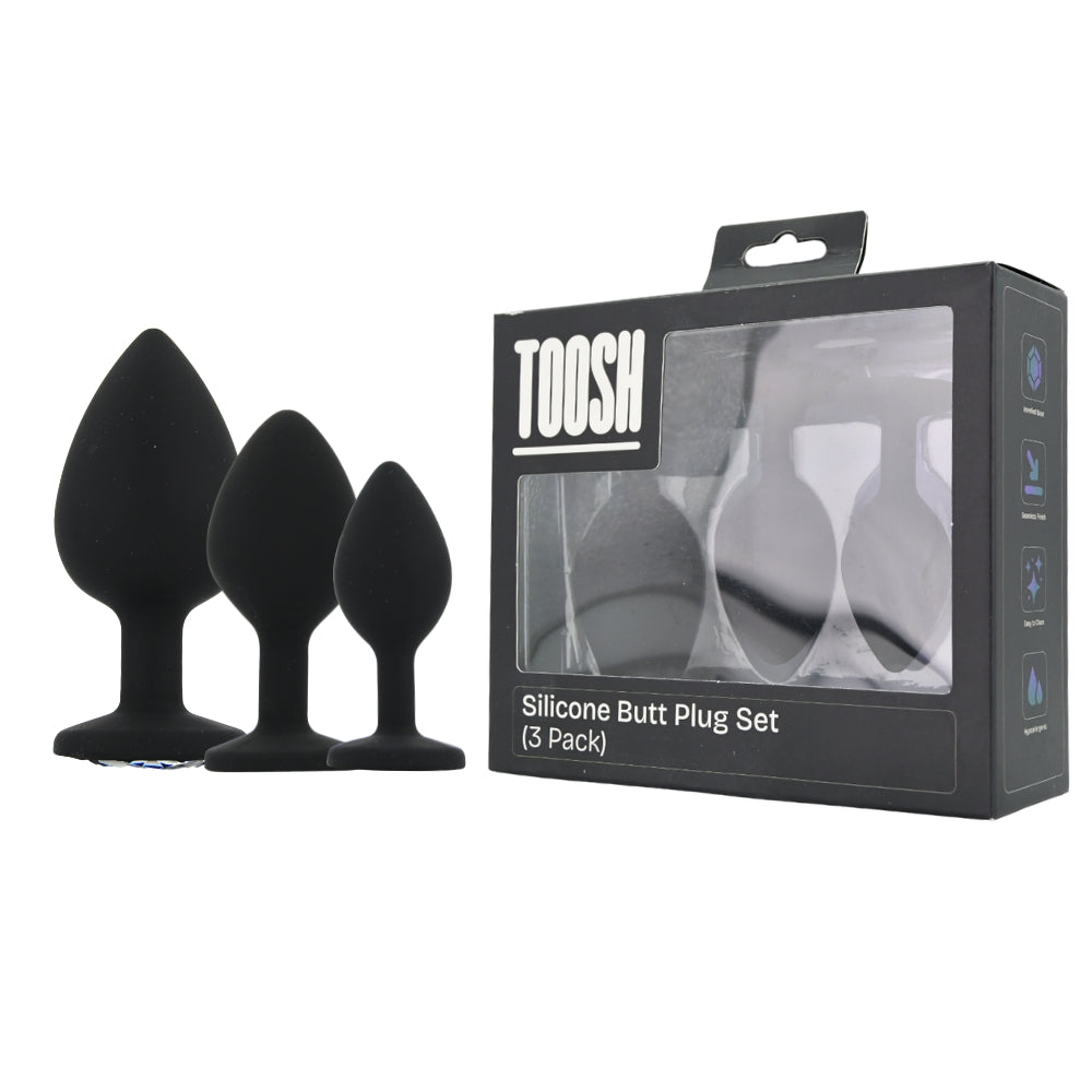 Toosh Silicone Butt Plug Set Of 3 Clear Stone Toosh Main image