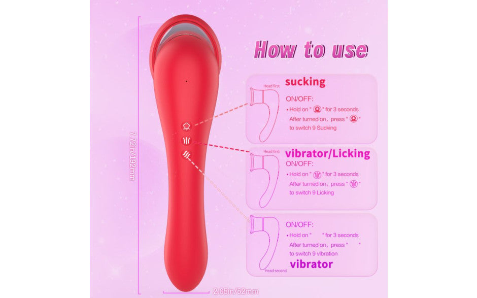 S Hande Trumpet 3 In 1 Sucking Licking Vibrating Vaginal Stimulator